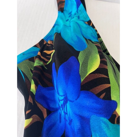 Great Lengths Women's Swimwear Black & Floral Print Size 10 - Picture 2 of 5